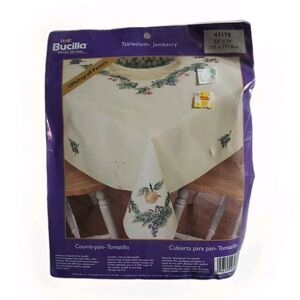 Bucilla #43178 Tablecloth Kit Stamped Cross Stitch Jamberry Pattern  52 x 70